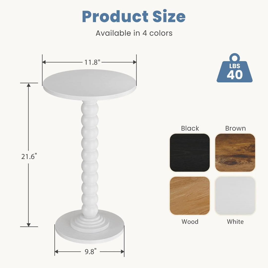 DUMOS Round Side Table, End Table, Nightstand for Bedroom Living Room 2Pack