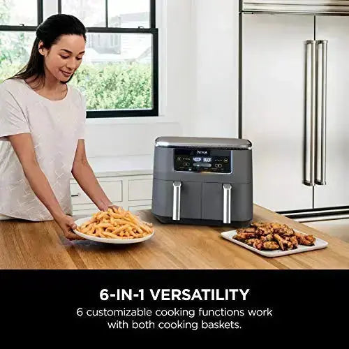 NINJA Foodi Air Fryer 2-Basket 6-in-1 with DualZone Technology