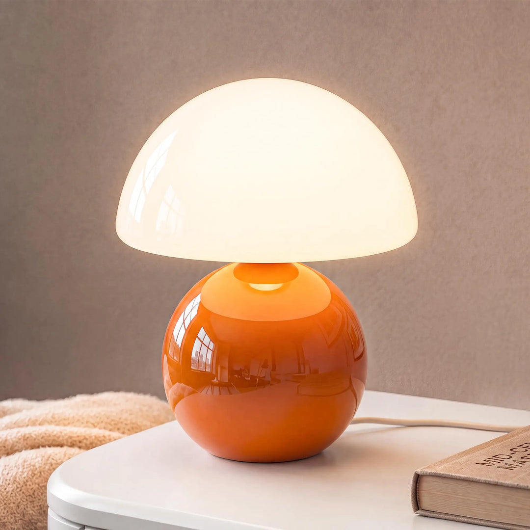 Dawnwake Mushroom Lamp Table Lamp for Bedroom-Small Desk Table Lamps,Orange