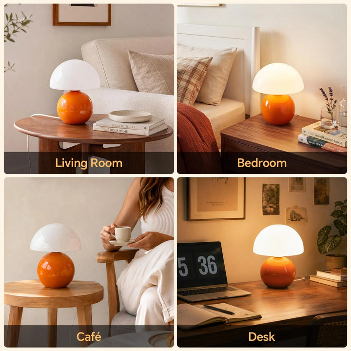 Dawnwake Mushroom Lamp Table Lamp for Bedroom-Small Desk Table Lamps,Orange