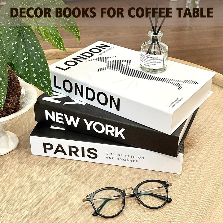 Decorative Books Set of 3, Faux Coffee Table Books for Home Decor 