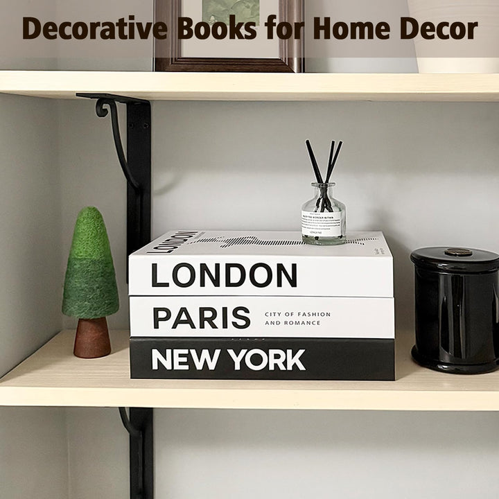 Decorative Books Set of 3, Faux Coffee Table Books for Home Decor 