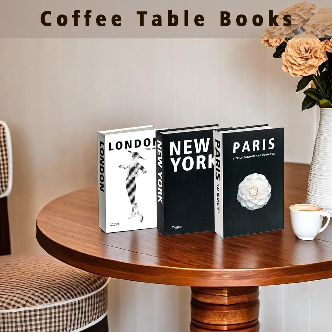 Decorative Books Set of 3, Faux Coffee Table Books for Home Decor 
