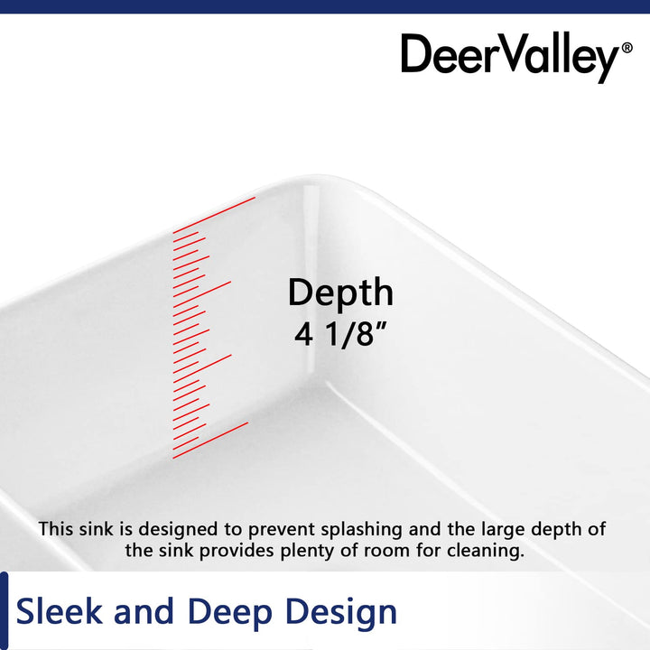 DeerValley Bathroom Vessel Sink White 16"x12" Rectangle Basin DV-1V0048 