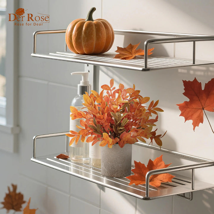 Der Rose 3 Pack Fake Plants, Warm Orange Faux Plants for Fall Table Decor