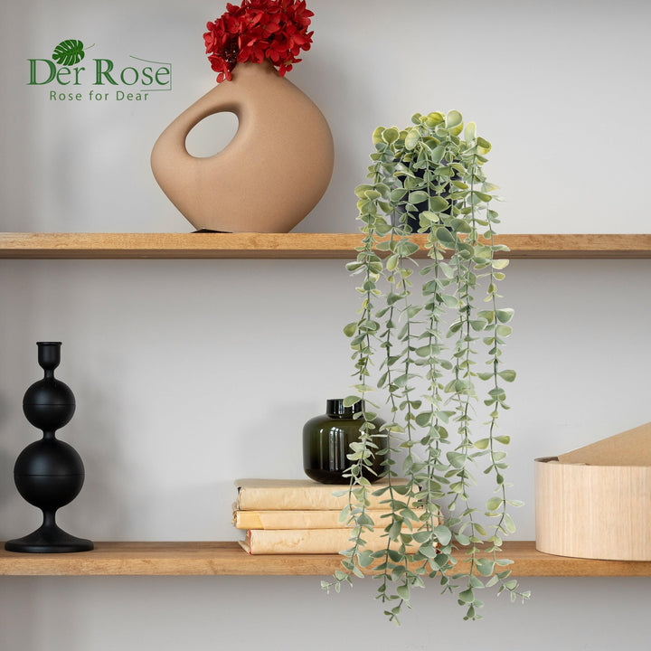 Der Rose Fake Eucalyptus Hanging Plant for Boho Bathroom Wall Art Decor 