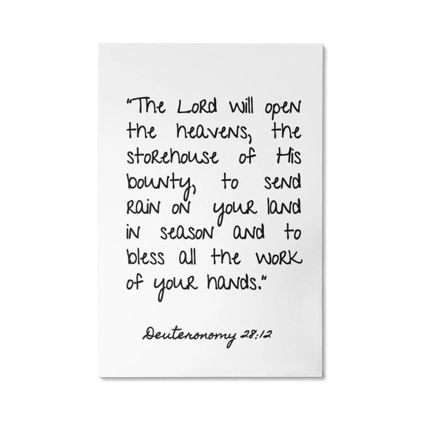 Deuteronomy 28:12 Bible Verse Wall Art, Inspirational Wrapped Canvas, 8