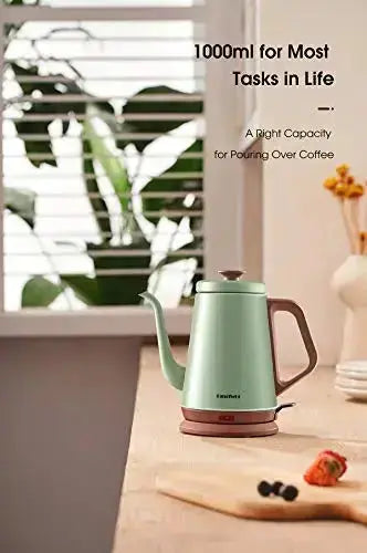 DmofwHi Gooseneck Electric Kettle, 1.0L, Stainless Steel BPA Free - Green