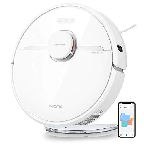 Dreametech D9 Robot Vacuum and Mop Cleaner, Lidar Navigation, Smart Mapping for Carpet, Hard Floor - White Dreametech