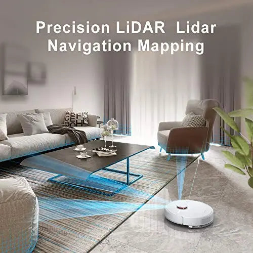 Dreametech D9 Robot Vacuum and Mop Cleaner, Lidar Navigation, Smart Mapping for Carpet, Hard Floor - White Dreametech