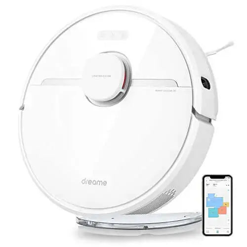 Dreametech Robot Vacuum and Mop Cleaner, D9 | Lidar Navigation, Smart Mapping - White
