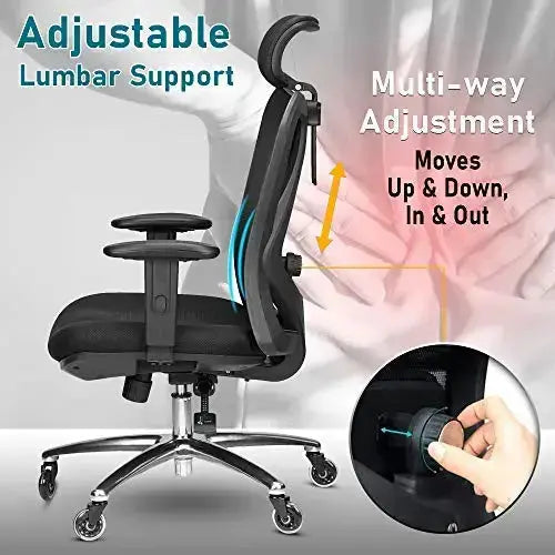 Duramont Ergonomic Office Chair | Adjustable Chair with Lumbar Support - Black Duramont