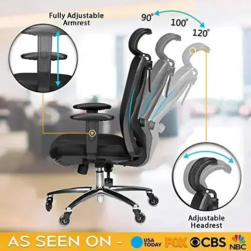 Duramont Ergonomic Office Chair | Adjustable Chair with Lumbar Support - Black Duramont