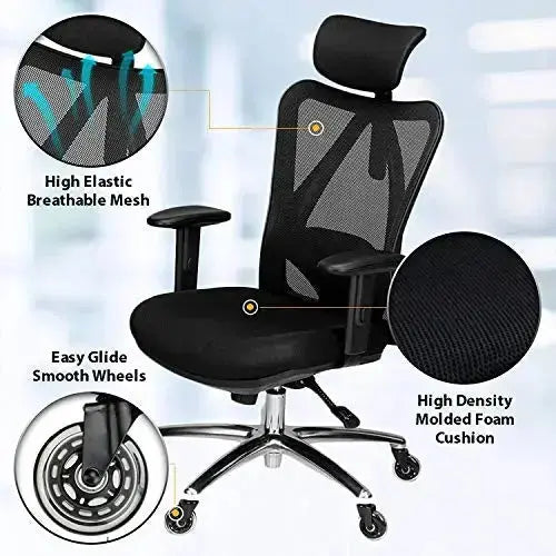 Duramont Ergonomic Office Chair | Adjustable Chair with Lumbar Support - Black Duramont