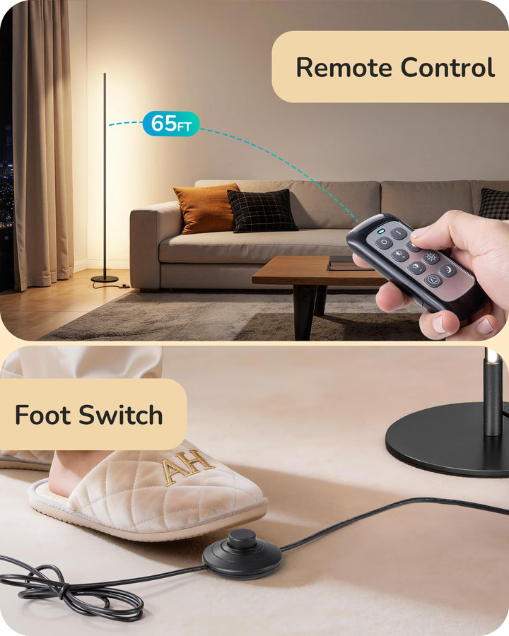 EDISHINE 2 Pack 57.5” Floor Lamp with Remote, Dimmable &amp; 7 CCT Adjustable 