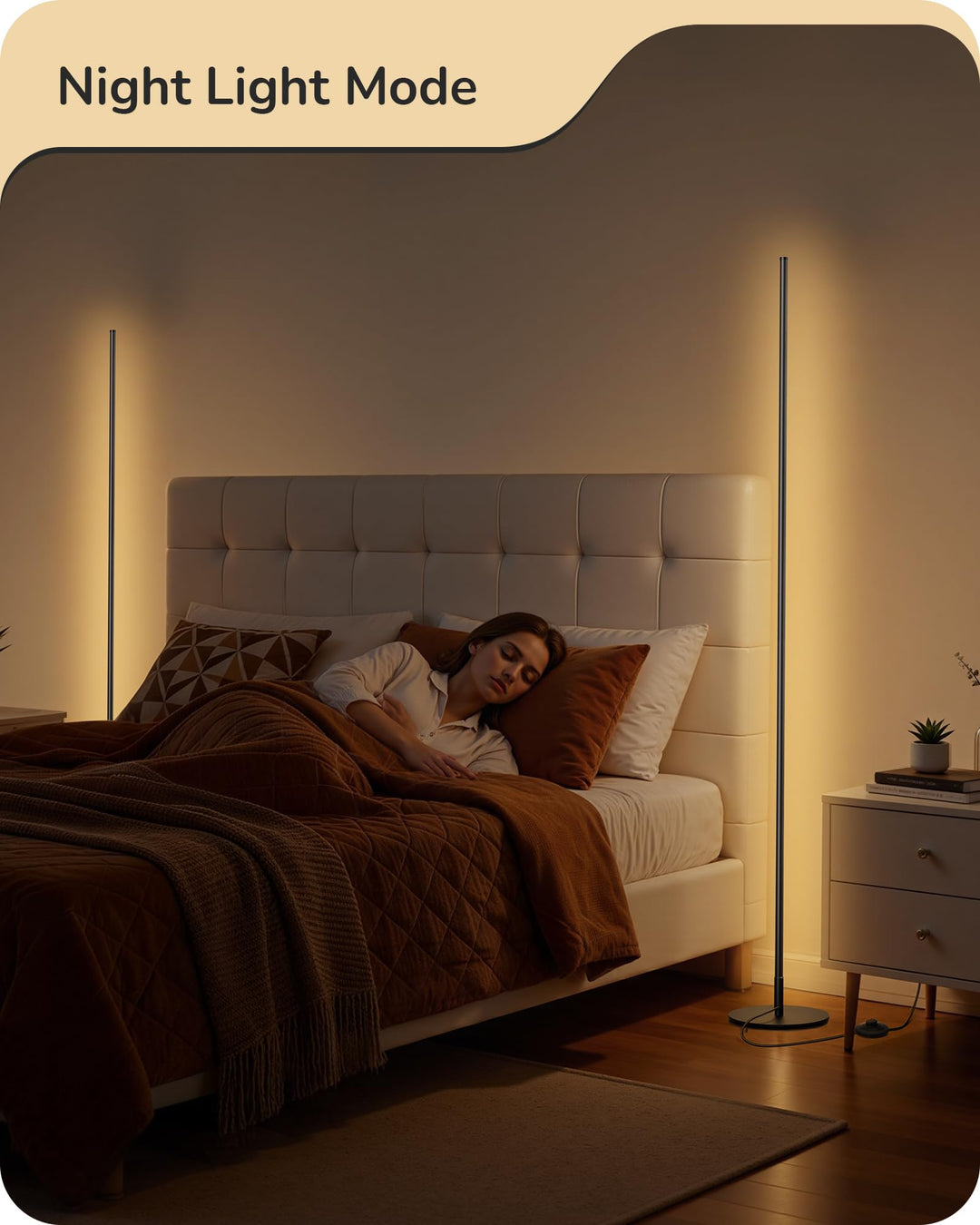 EDISHINE 2 Pack 57.5” Floor Lamp with Remote, Dimmable &amp; 7 CCT Adjustable 