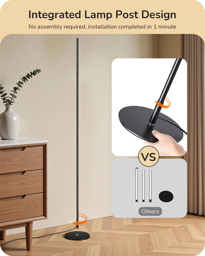 EDISHINE 2 Pack 57.5” Floor Lamp with Remote, Dimmable &amp; 7 CCT Adjustable 