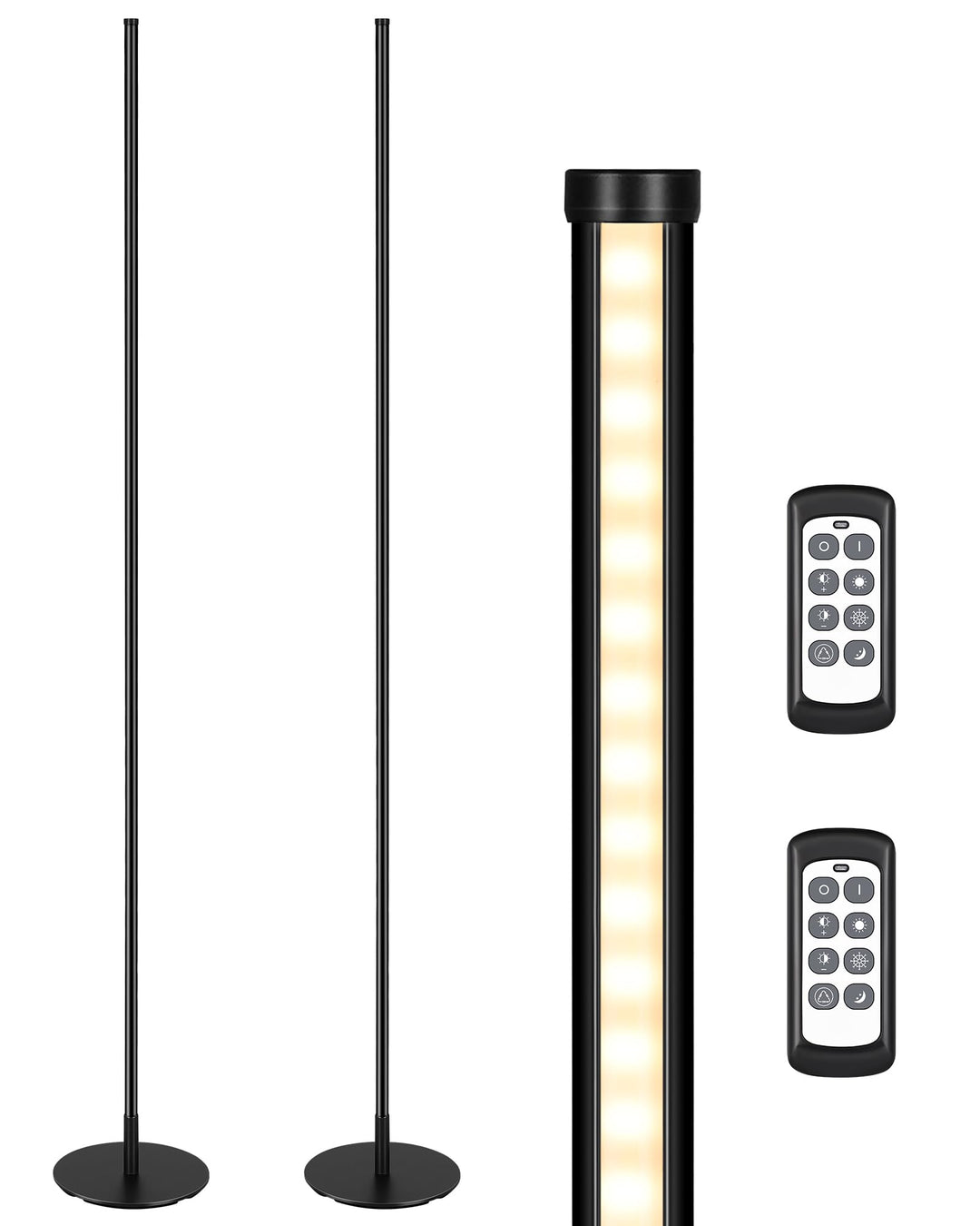 EDISHINE 2 Pack 57.5” Floor Lamp with Remote, Dimmable &amp; 7 CCT Adjustable 
