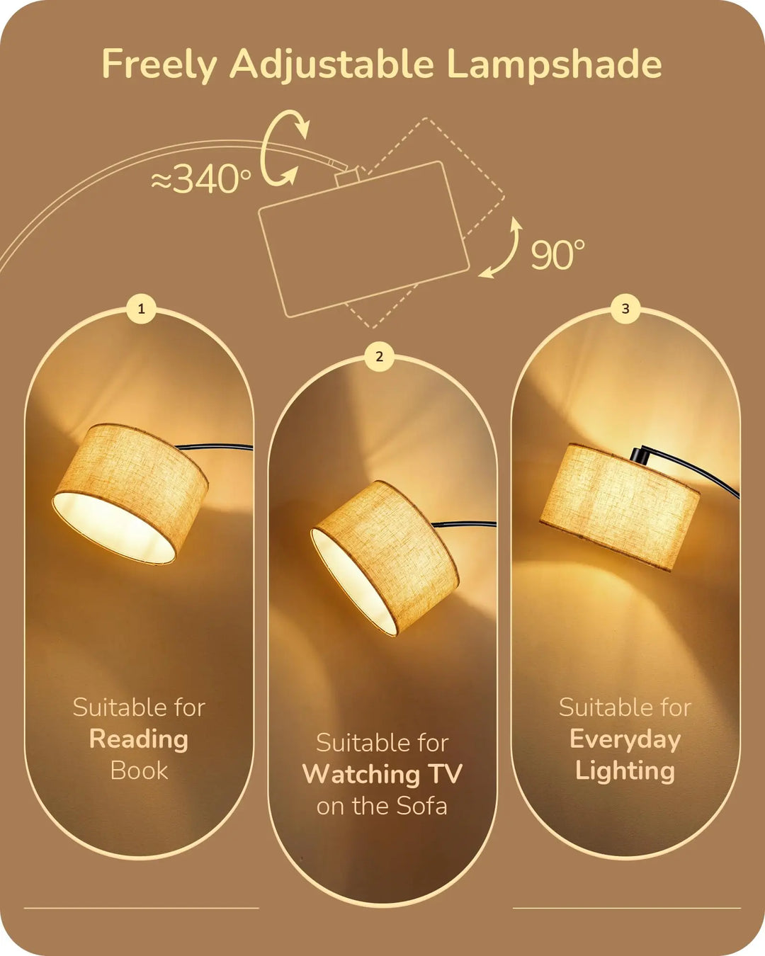 EDISHINE 78.3″ Modern Arc Floor Lamp with Remote, Tall Black Standing Lamp with Stepless Dimmable Bulb & 5 Color Temperature, Curved Mid Century Floor Lamps for Living Room, Bedroom, Nursey