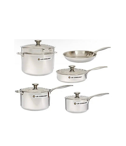 Le Creuset Tri-Ply Stainless Steel Cookware 10-Piece Set