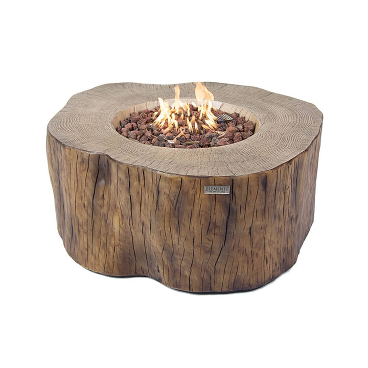 Elementi Manchester Outdoor Firepit Table 42 Inches Rectangular Fire Pit Concrete Patio Heater Electronic Ignition Backyard Fireplace Cover Lava Rock Included Liquid Propane 