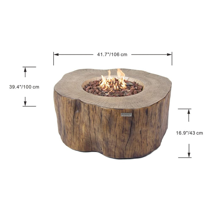 Elementi Manchester Outdoor Firepit Table 42 Inches Rectangular Fire Pit Concrete Patio Heater Electronic Ignition Backyard Fireplace Cover Lava Rock Included Liquid Propane 