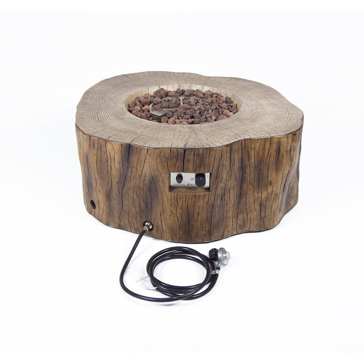 Elementi Manchester Outdoor Firepit Table 42 Inches Rectangular Fire Pit Concrete Patio Heater Electronic Ignition Backyard Fireplace Cover Lava Rock Included Liquid Propane 
