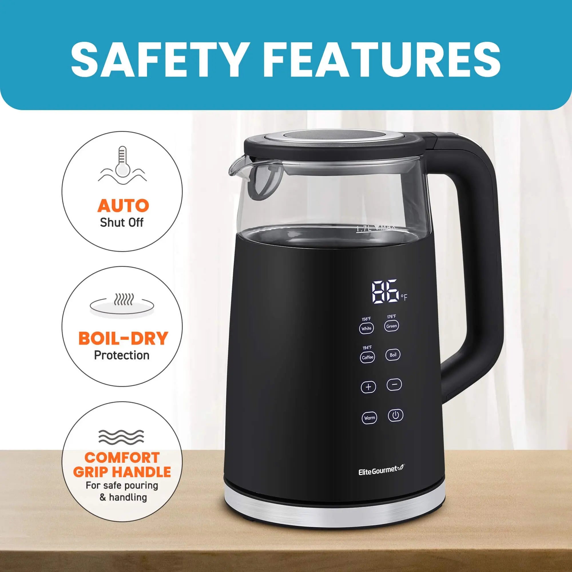 Elite Gourmet Electric Kettle - Thumbnail 5