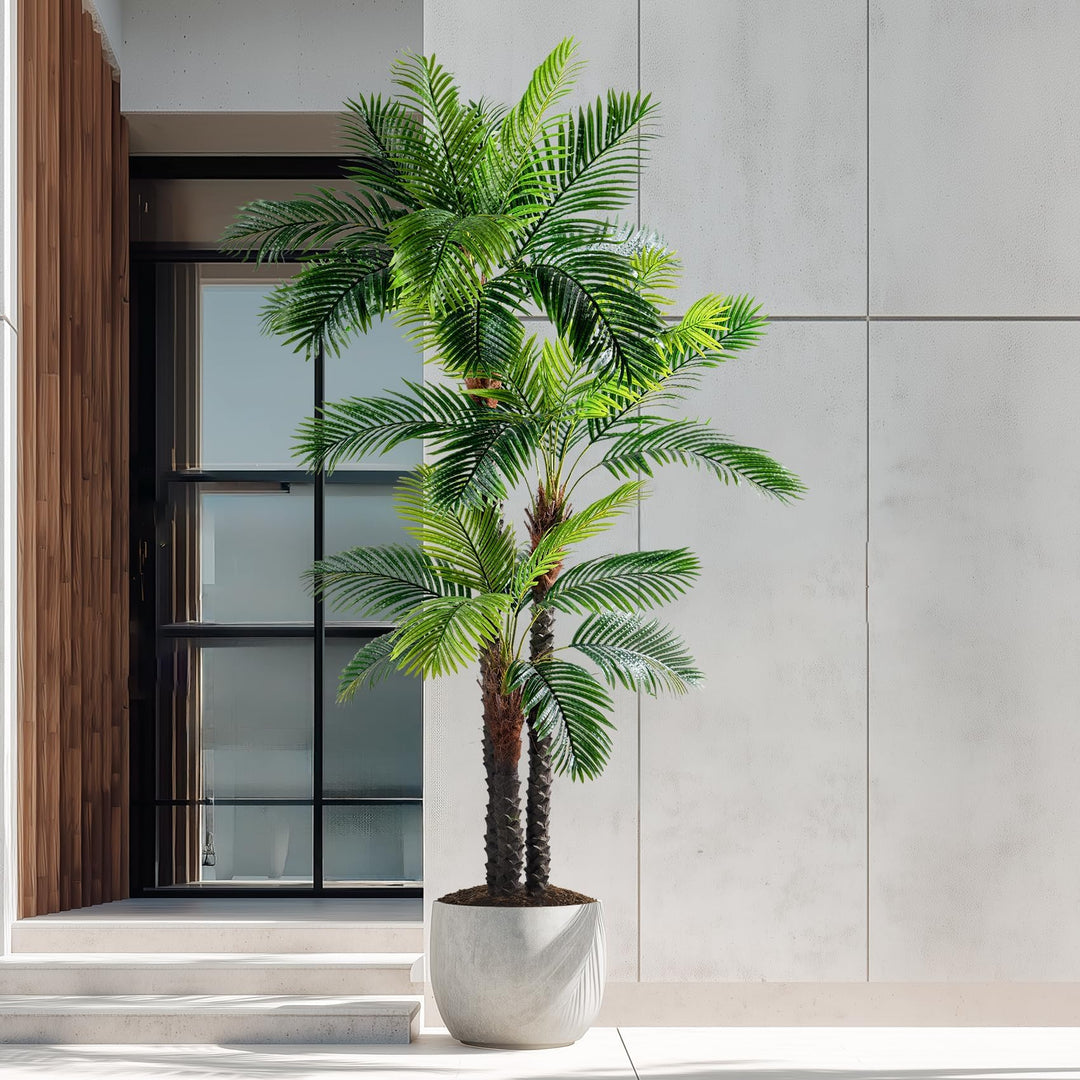 Erimda 9.1FT Artificial Phoenix Palm Tree Artificial Plants Indoor Outdoor Large Faux Coconut Silk Palm Tree Tropical Fake Tree Faux Sago Palm Plant for Modern Farmhouse Yard Outside Patio Poolside 