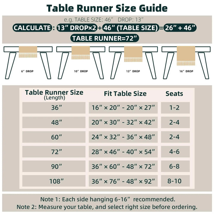 FEXIA Boho Table Runner, 12x72 Rustic with Tassels