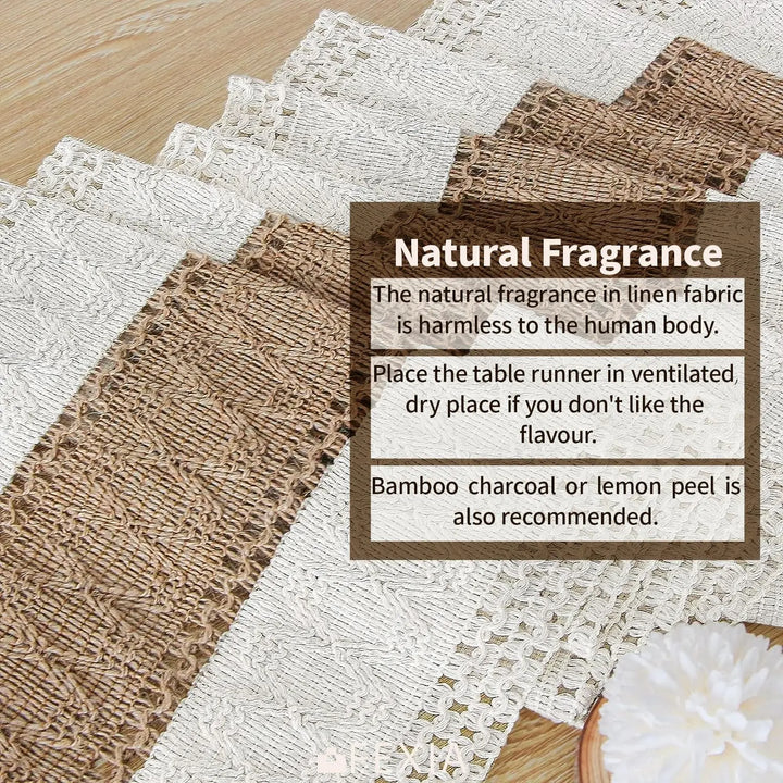 FEXIA Boho Table Runner, 12x72 Rustic with Tassels
