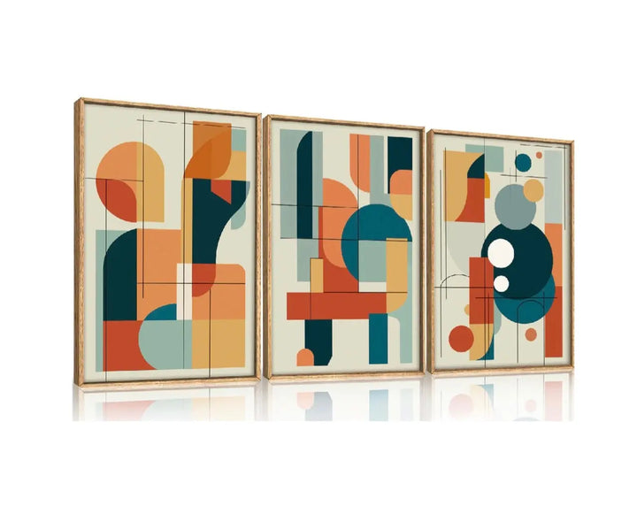 FWIEXA Mid Century Modern Wall Art Set of 3, Framed - 16x24