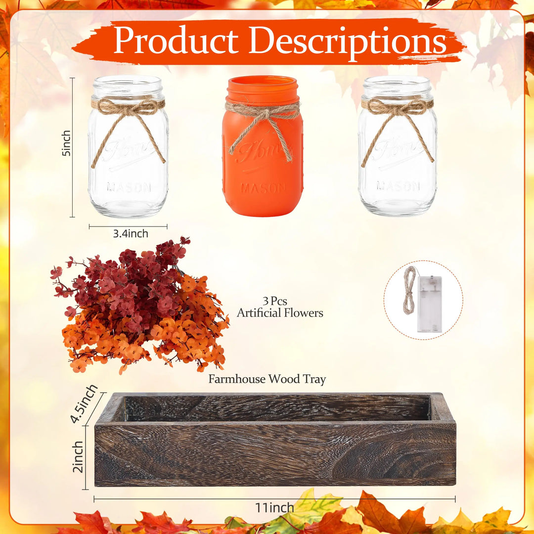 Fall Thanksgiving Table Centerpiece, Farmhouse Table Kitchen Decor