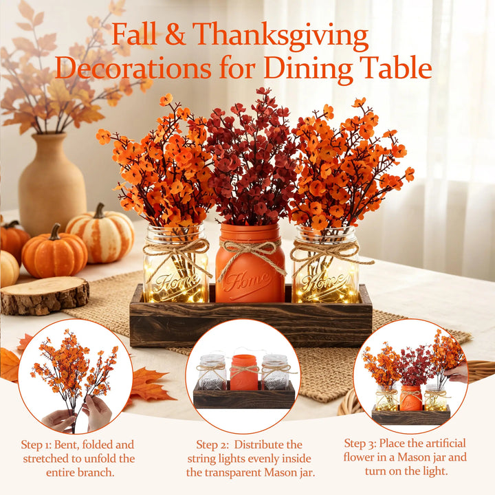 Fall Thanksgiving Table Centerpiece, Farmhouse Table Kitchen Decor