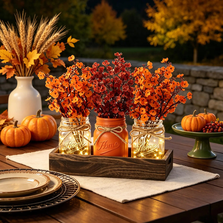 Fall Thanksgiving Table Centerpiece, Farmhouse Table Kitchen Decor