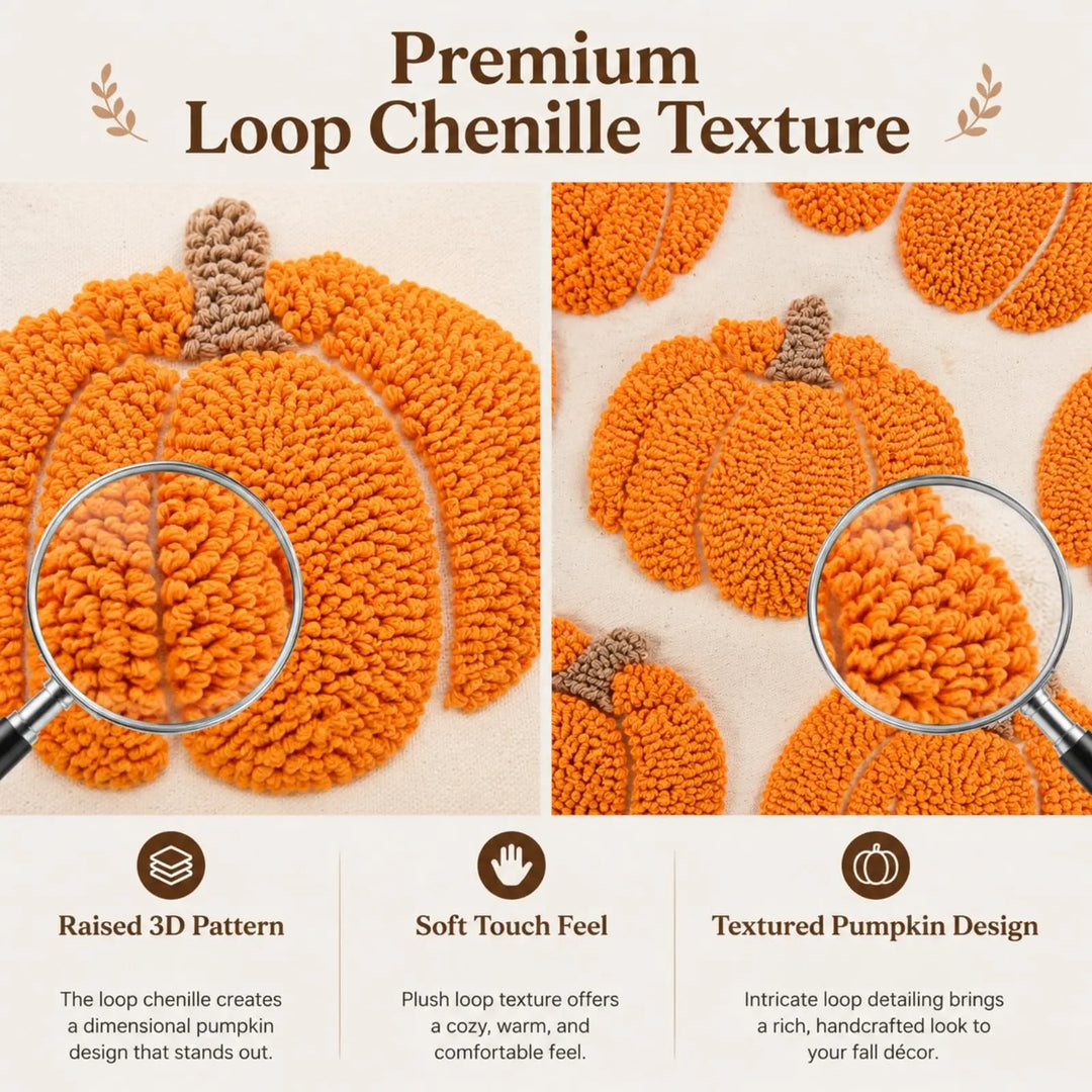 GEEORY Fall Pumpkin Pillow Covers Set of 2, Orange Tufted 18x18