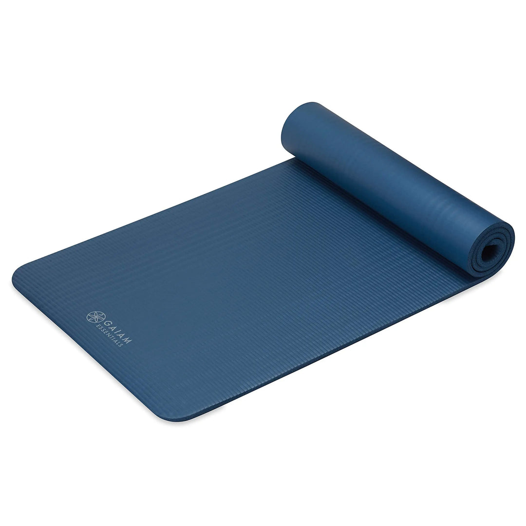 Gaiam Yoga Mat, Carrier Strap, 2/5” Thick, 10mm - Navy
