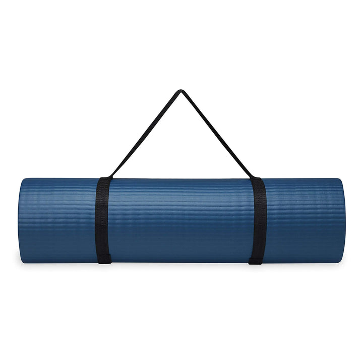 Gaiam Yoga Mat, Carrier Strap, 2/5” Thick, 10mm - Navy