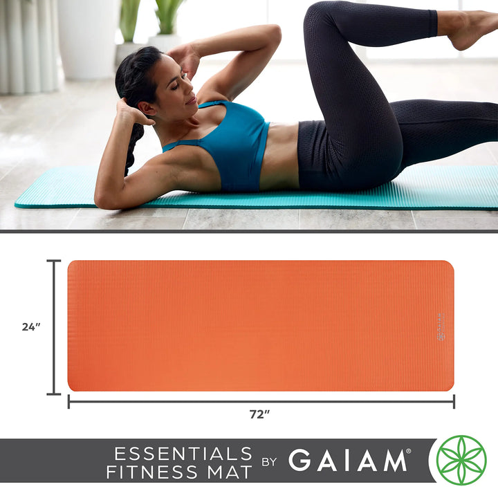 Gaiam Yoga Mat, Carrier Strap, 2/5” Thick, 10mm - Navy