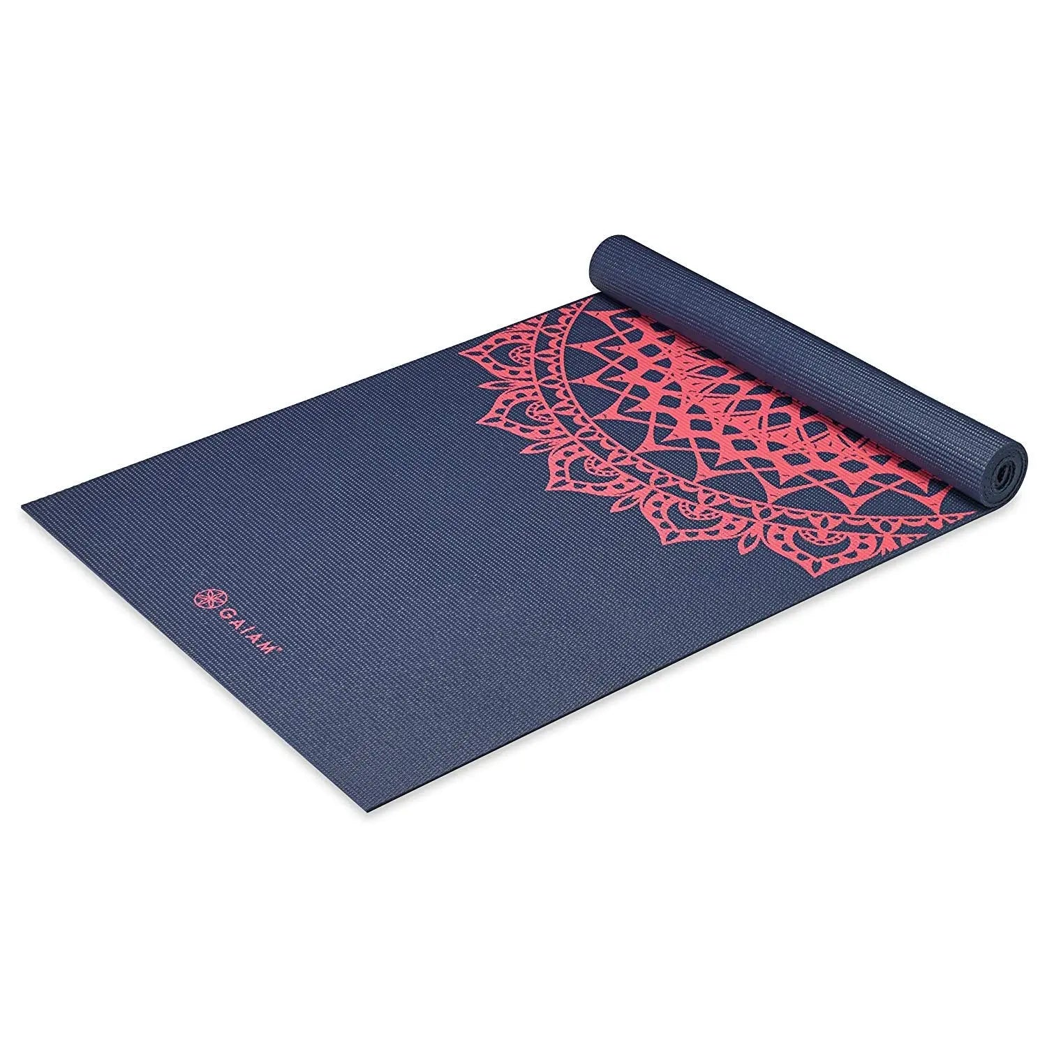 Gaiam Yoga Mat Classic Print Non Slip, 4mm Thick - Pink Marrakesh