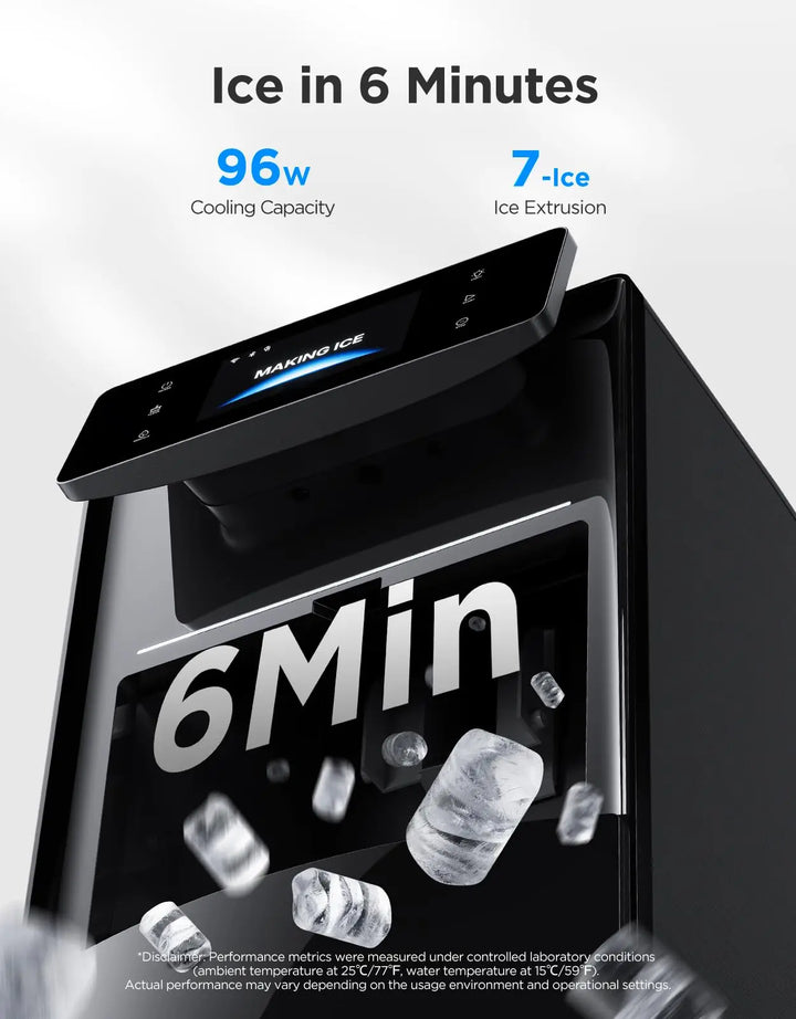 GoveeLife Smart Nugget Ice Maker Pro, 60lbs Daily, 6-Minute First Ice, 40dB Ultra-Quiet with AI NoiseGuard, App & Voice Control, Self-Clean, 3.5lbs Basket & Dual Water Tanks, for Home Kitchen, Party 