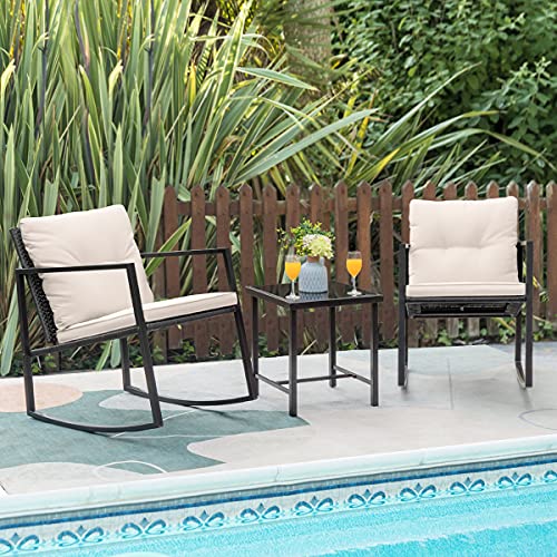 Greesum Patio Furniture, Rocking Wicker Bistro Set