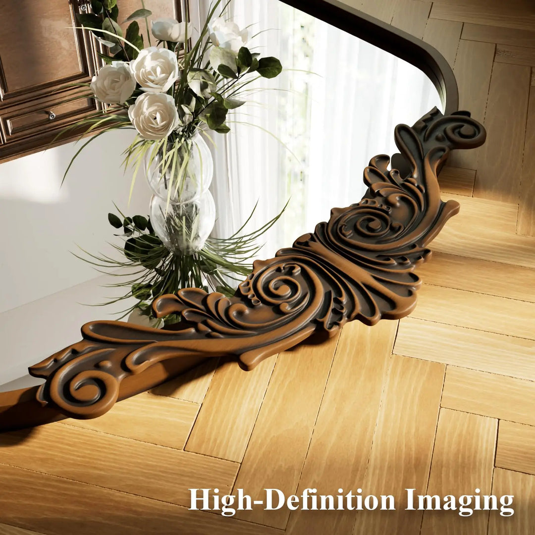 HARRITPURE arched full length mirror with an ornate vintage gold frame