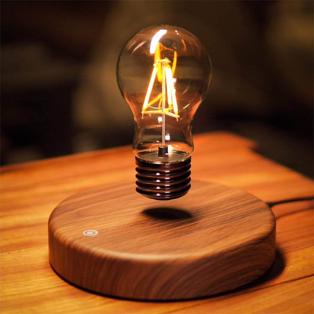 HCNT Levitating Bulb Lamp Magnetic Floating LED Light Desk Lamp Table lamp Night Light, 360 Degree Automatic Rotating Light for Unique Gifts Room Home Office Decor 