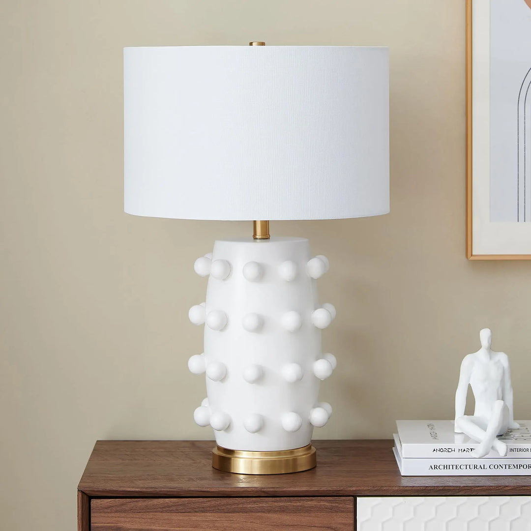 Henn&amp;Hart 26 Inch Modern 1-Light Table Lamp, Flat White