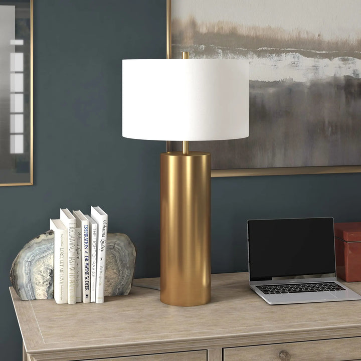 Henn&amp;Hart 30 Inch Modern 1-Light Table Lamp, Gold
