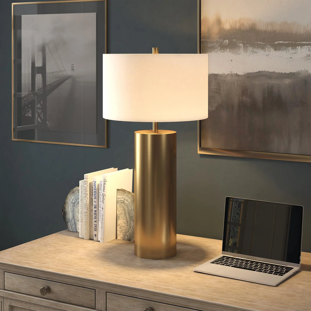 Henn&amp;Hart 30 Inch Modern 1-Light Table Lamp, Gold