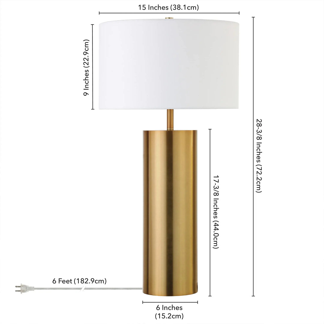 Henn&amp;Hart 30 Inch Modern 1-Light Table Lamp, Gold
