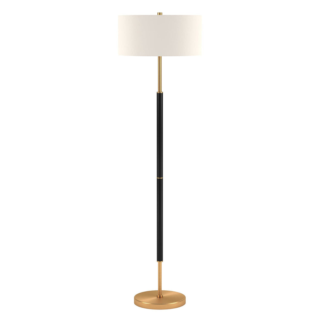 Henn&amp;Hart 61" Modern 2-Light Floor Lamp, Flat Black 