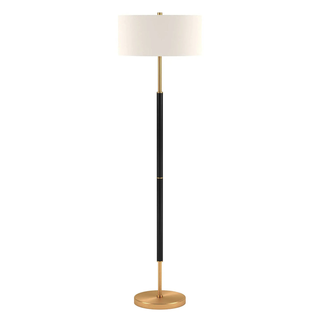Henn&amp;Hart 61" Modern 2-Light Floor Lamp, Flat Black 